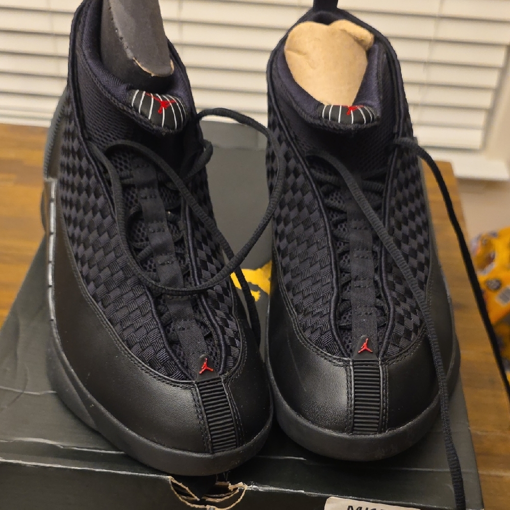 Jordan Black and Red High-Top Sneakers